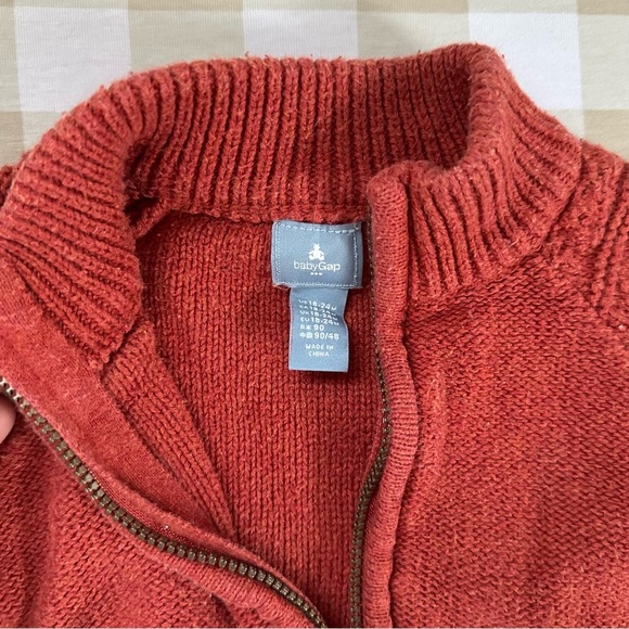 GAP Baby Burnt Orange Knitted Fall Sweater Girls 18-24 Months - Picture 3 of 5